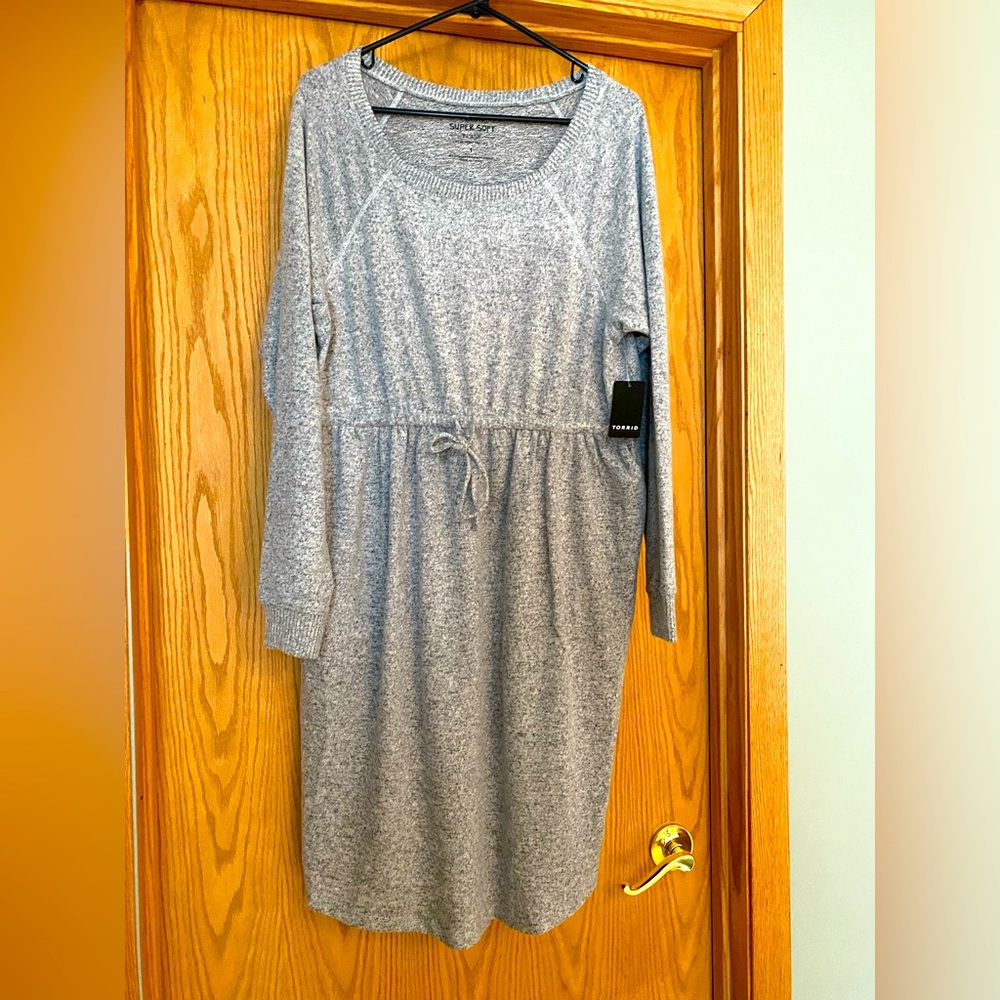 Torrid Heather Gray Long Sleeve Dress